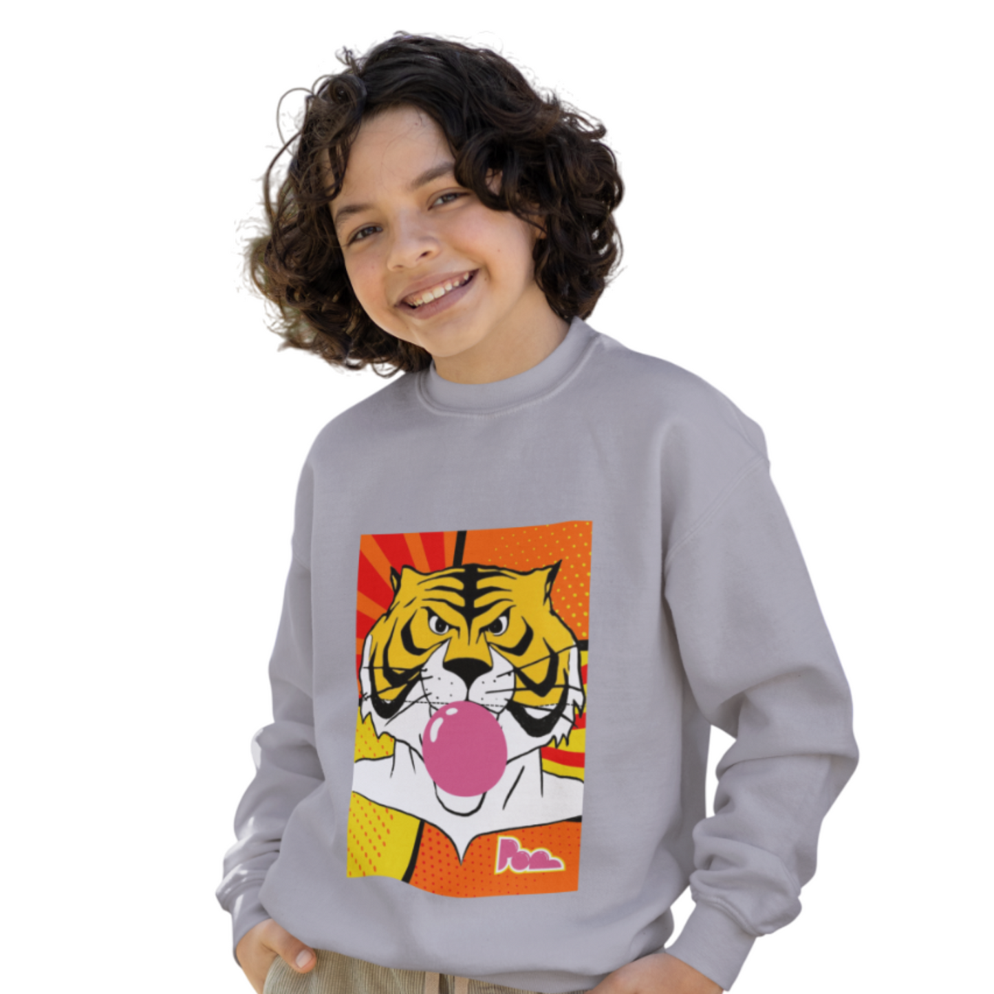 Felpa girocollo Pop "Uomo tigre" KIDS - PopbyAlessandro
