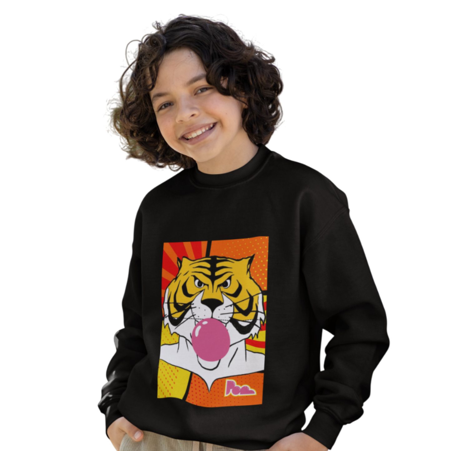 Felpa girocollo Pop "Uomo tigre" KIDS - PopbyAlessandro