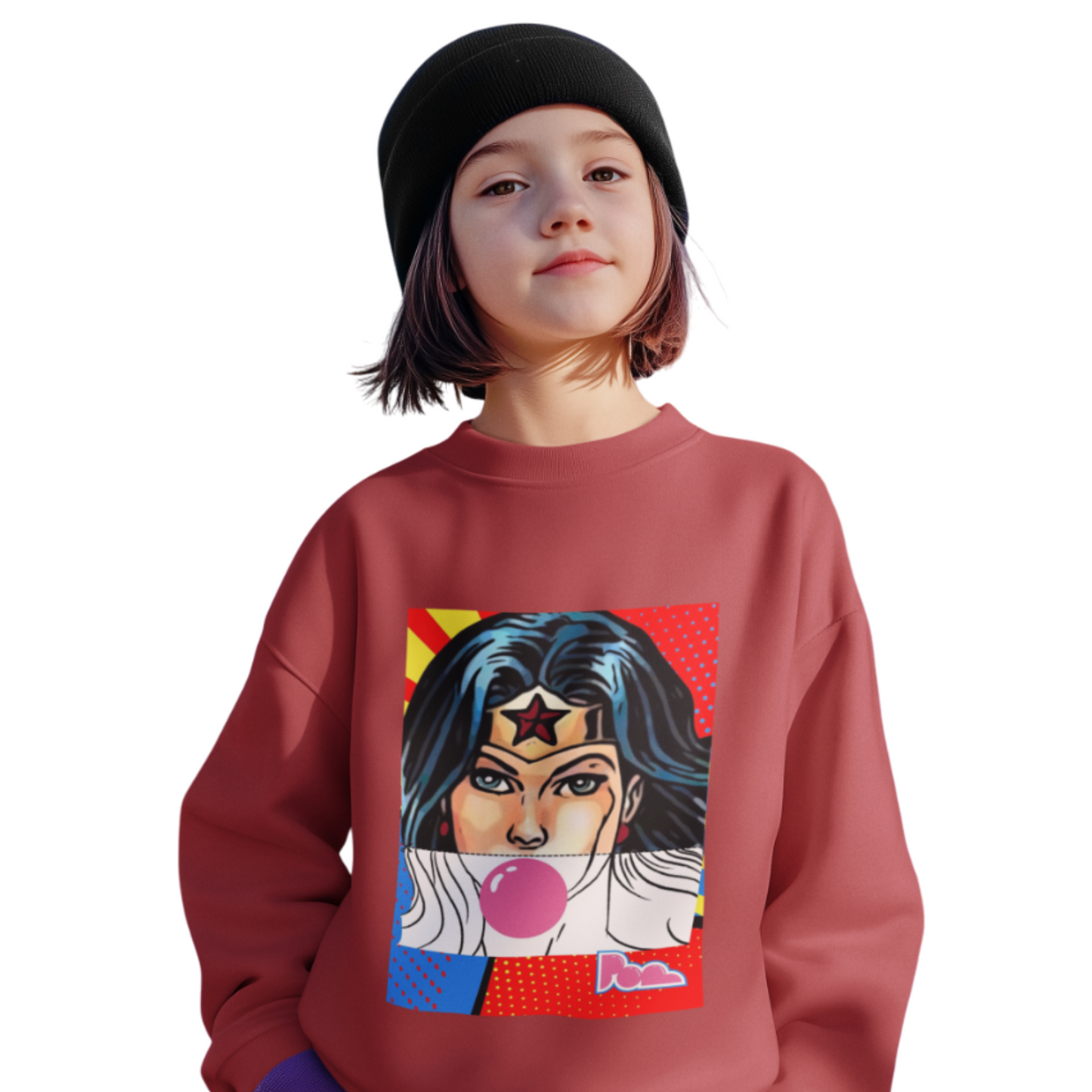 Felpa girocollo Pop "Wonder Woman" KIDS - PopbyAlessandro