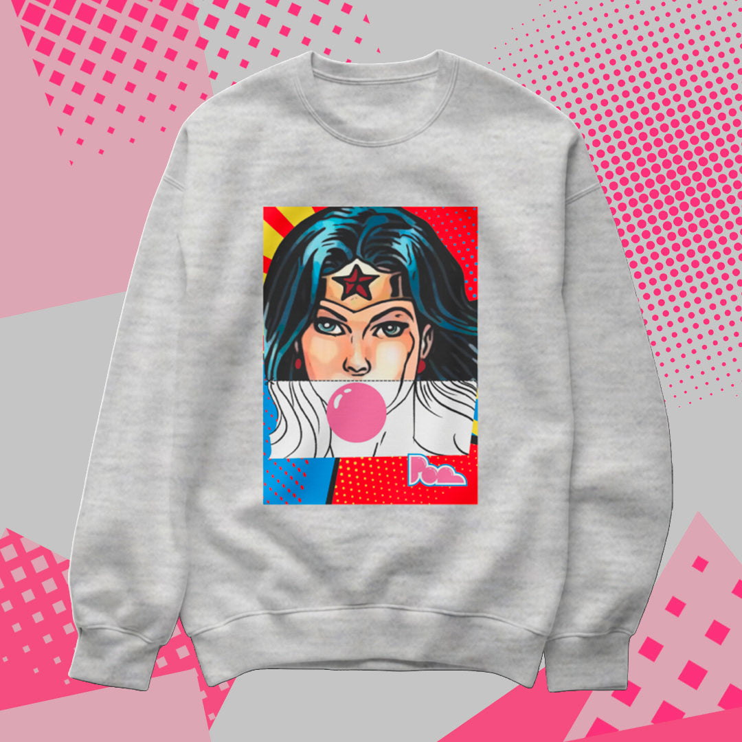 Felpa Pop Girocollo "Wonder Woman"