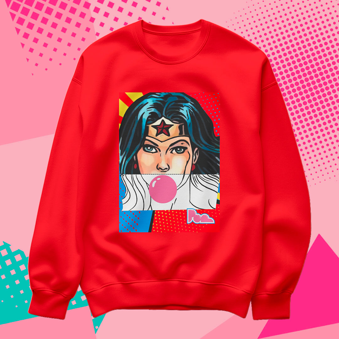 Felpa Pop Girocollo "Wonder Woman"