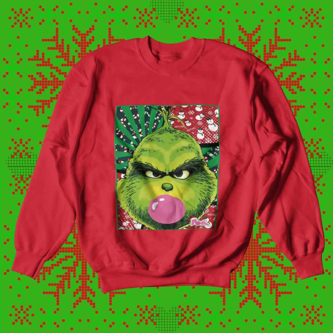 Felpa Girocollo "Xmas Grinch" - Pop