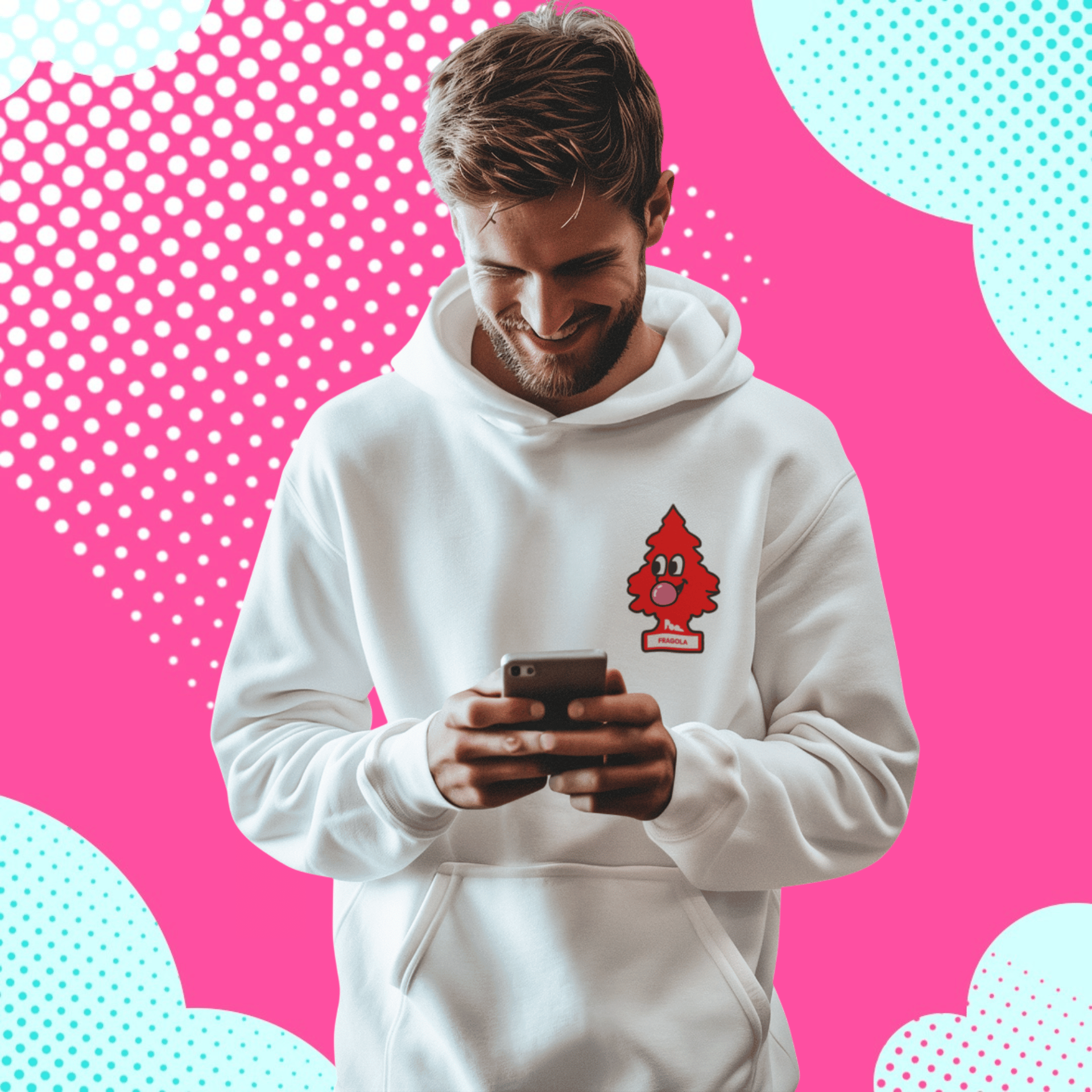 Felpa con Cappuccio - POP "Arbre Magique Fragola"