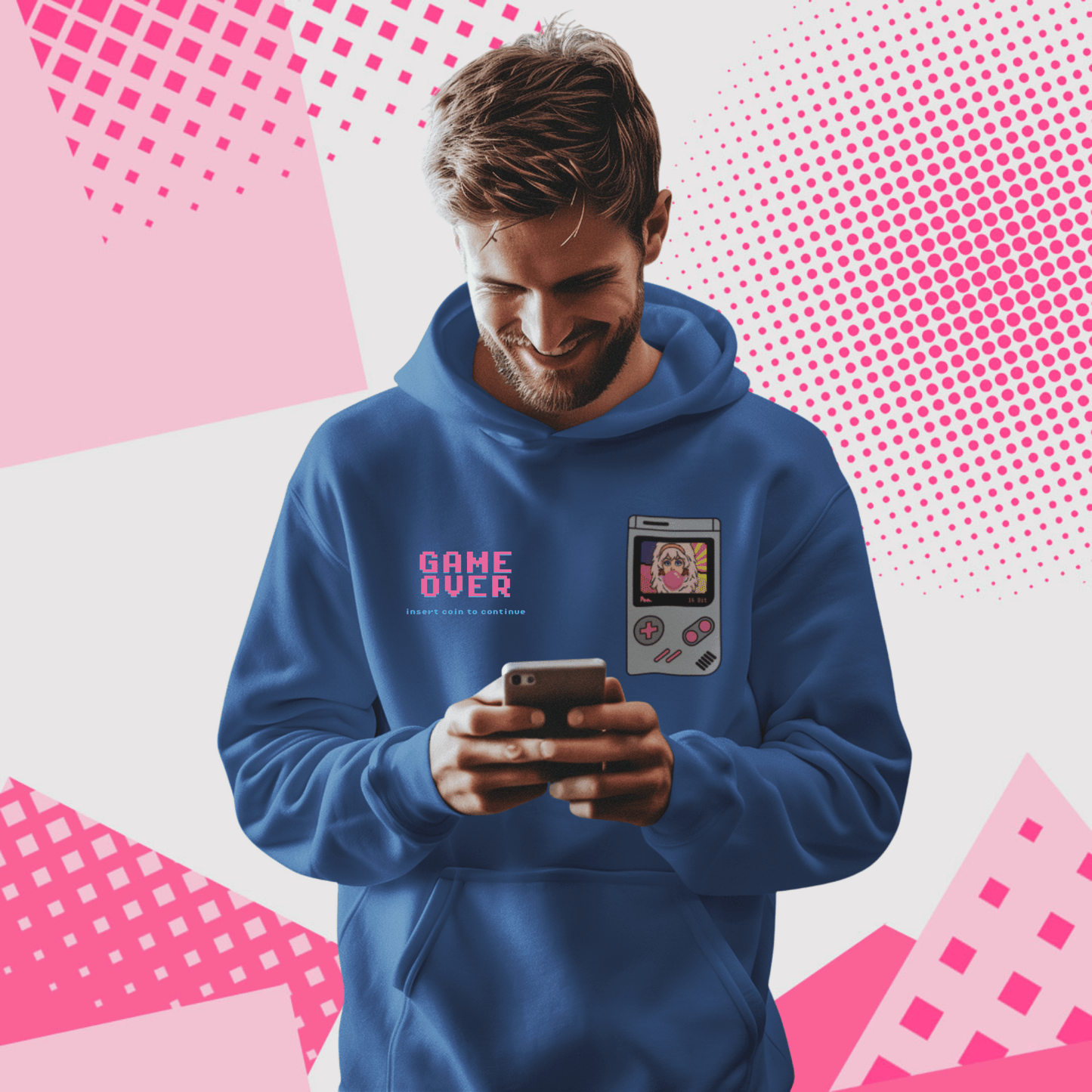 Felpa con Cappuccio - POP "Gameboy Jem Pixel"