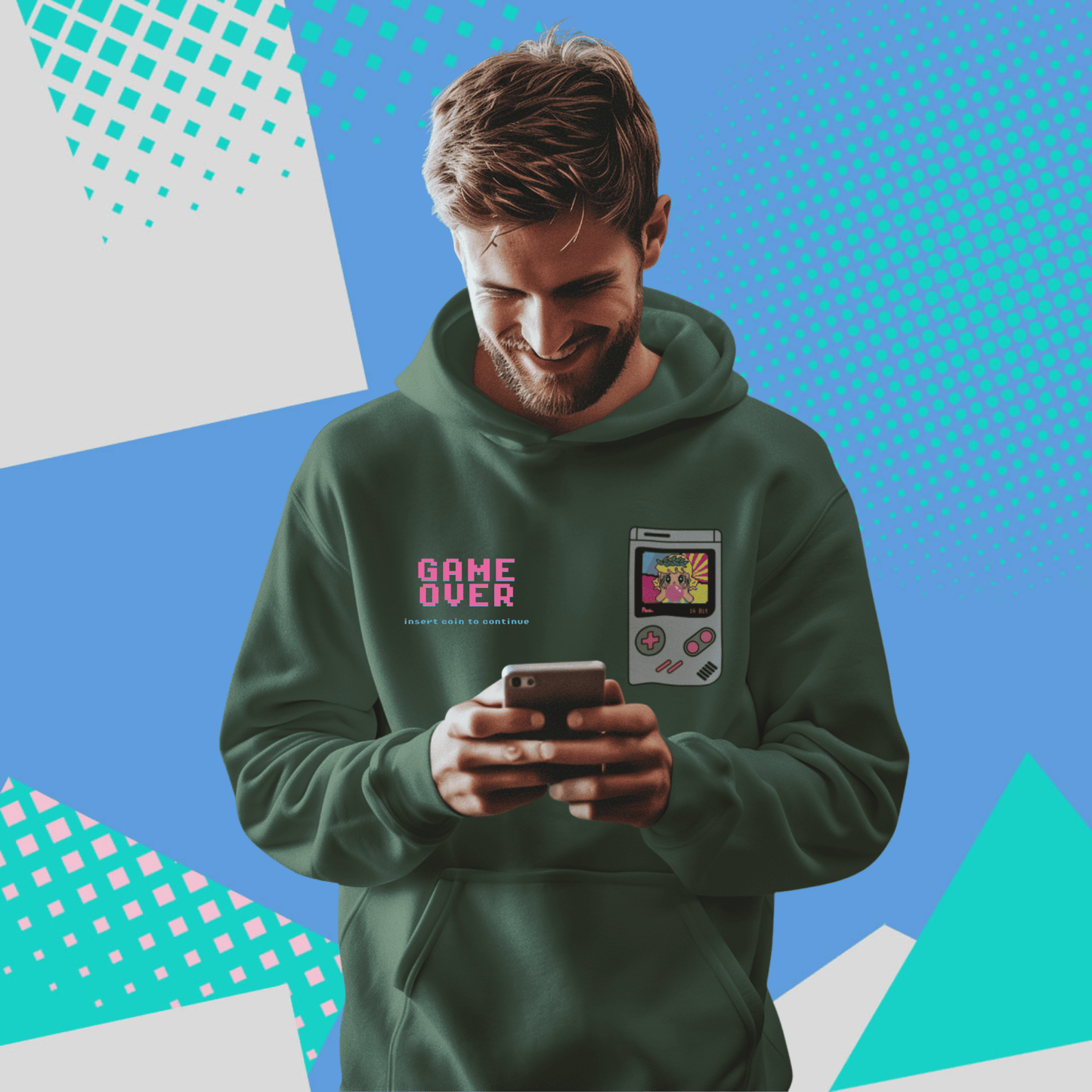 Felpa con Cappuccio - POP "Gameboy Pollon Pixel"