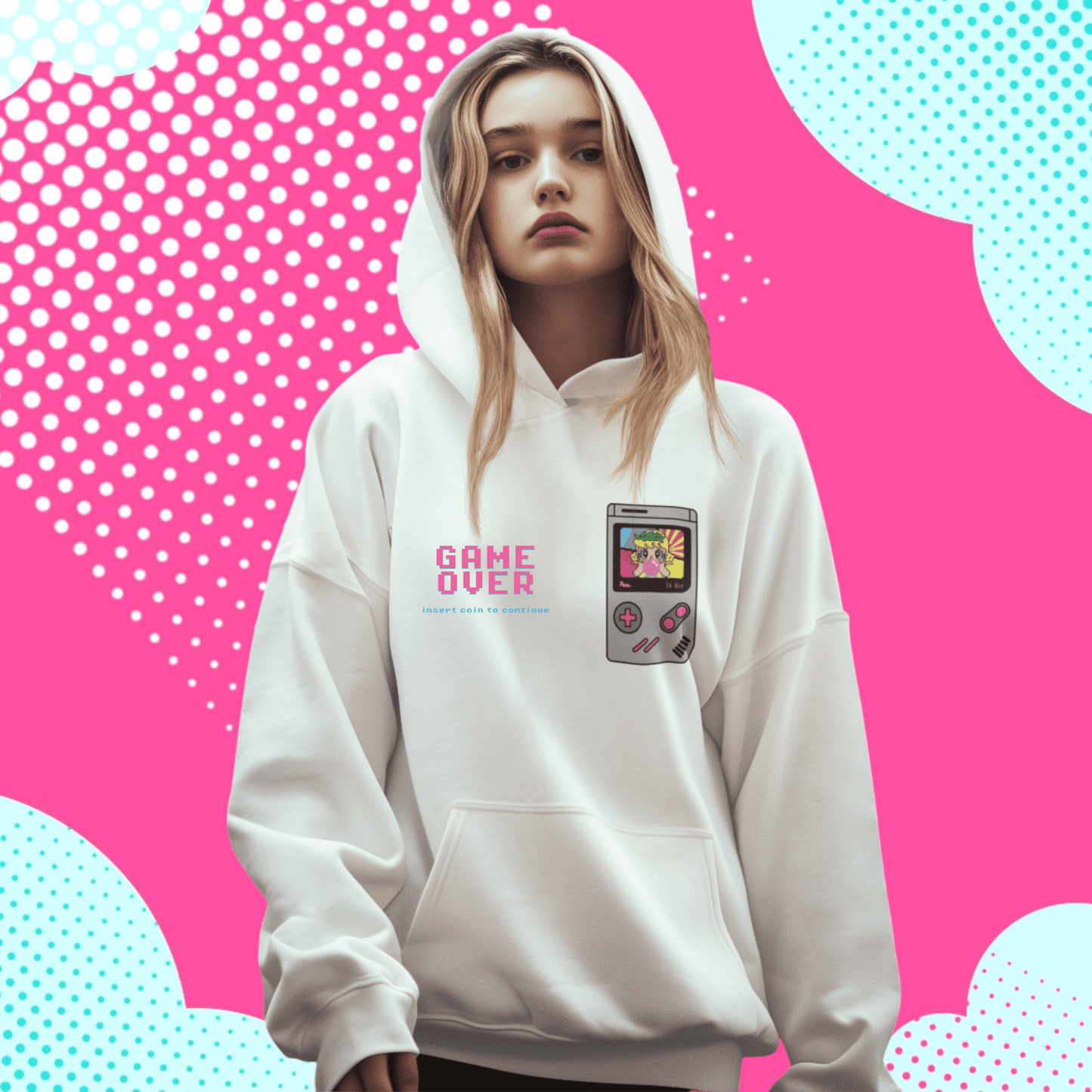 Felpa con Cappuccio - POP "Gameboy Pollon Pixel"