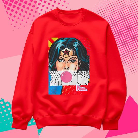 Felpa Pop Girocollo "Wonder Woman"